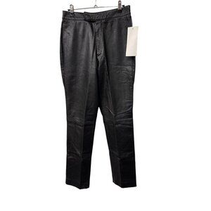 Excelled Leather Pants Stretchy waist Button zip closure Straight Leg Women’s 8